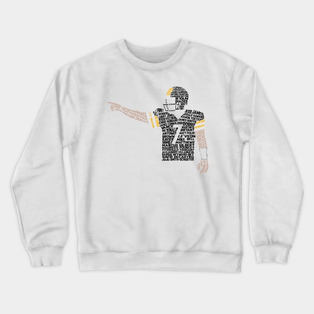 Ben Roethlisberger Steelers Team Names Design Crewneck Sweatshirt by hootdesigns11